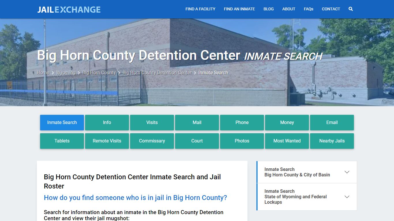 Big Horn County Detention Center Inmate Search - Jail Exchange